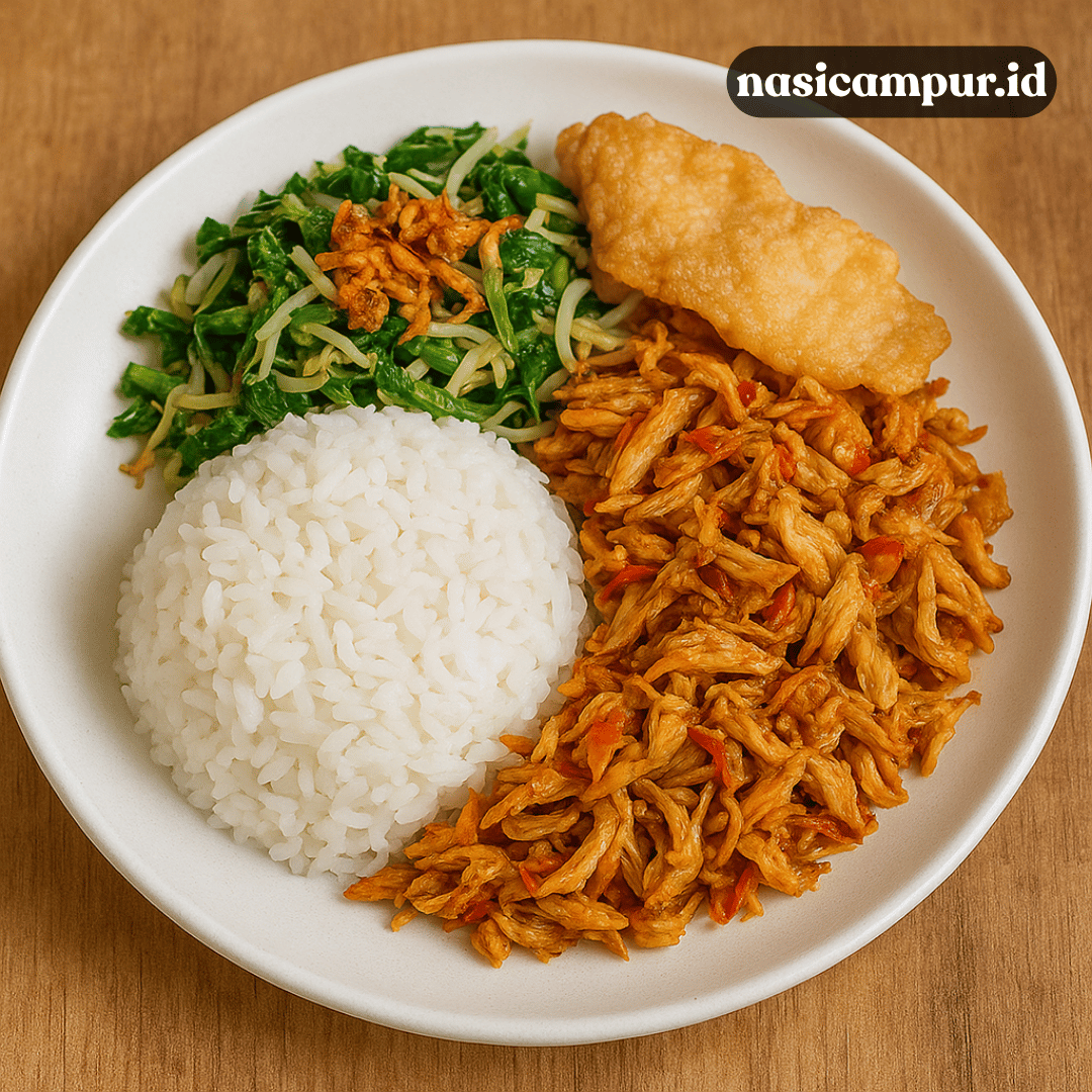 Nasi Campur Ayam Suwir Bali, Resep Mudah dan Harum